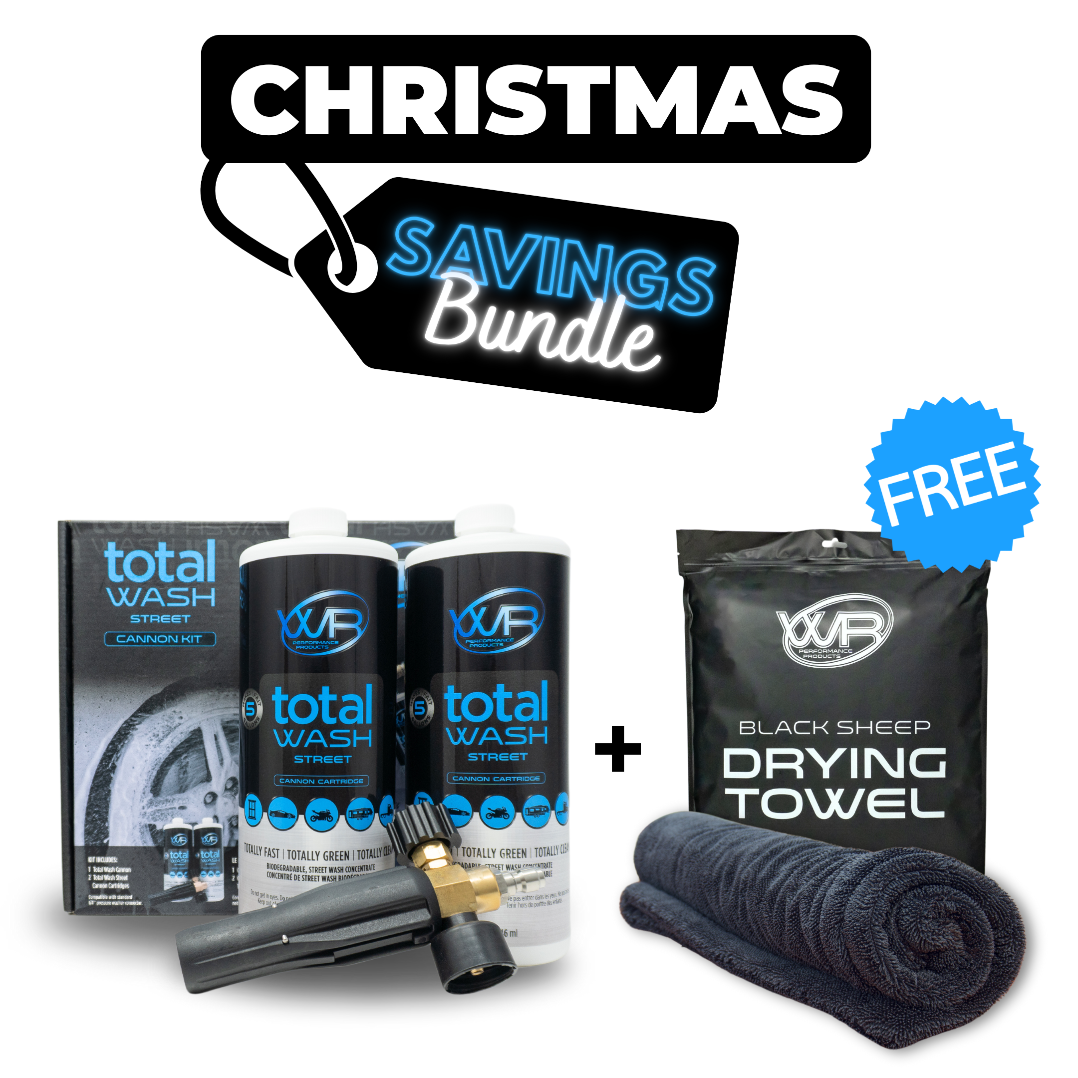 Total Wash Street Cannon Kit + Drying Towel Bundle