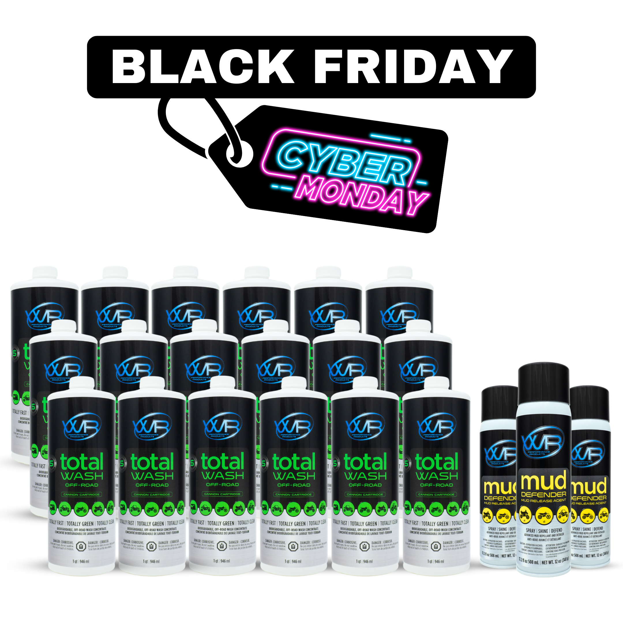 18 Pack of Total Wash Offroad Cartridges and 3 Pack of Mud Defender Bundle