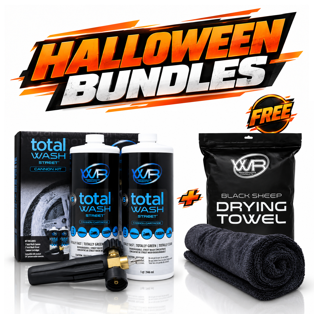 Total Wash Street Cannon Kit + Drying Towel Bundle