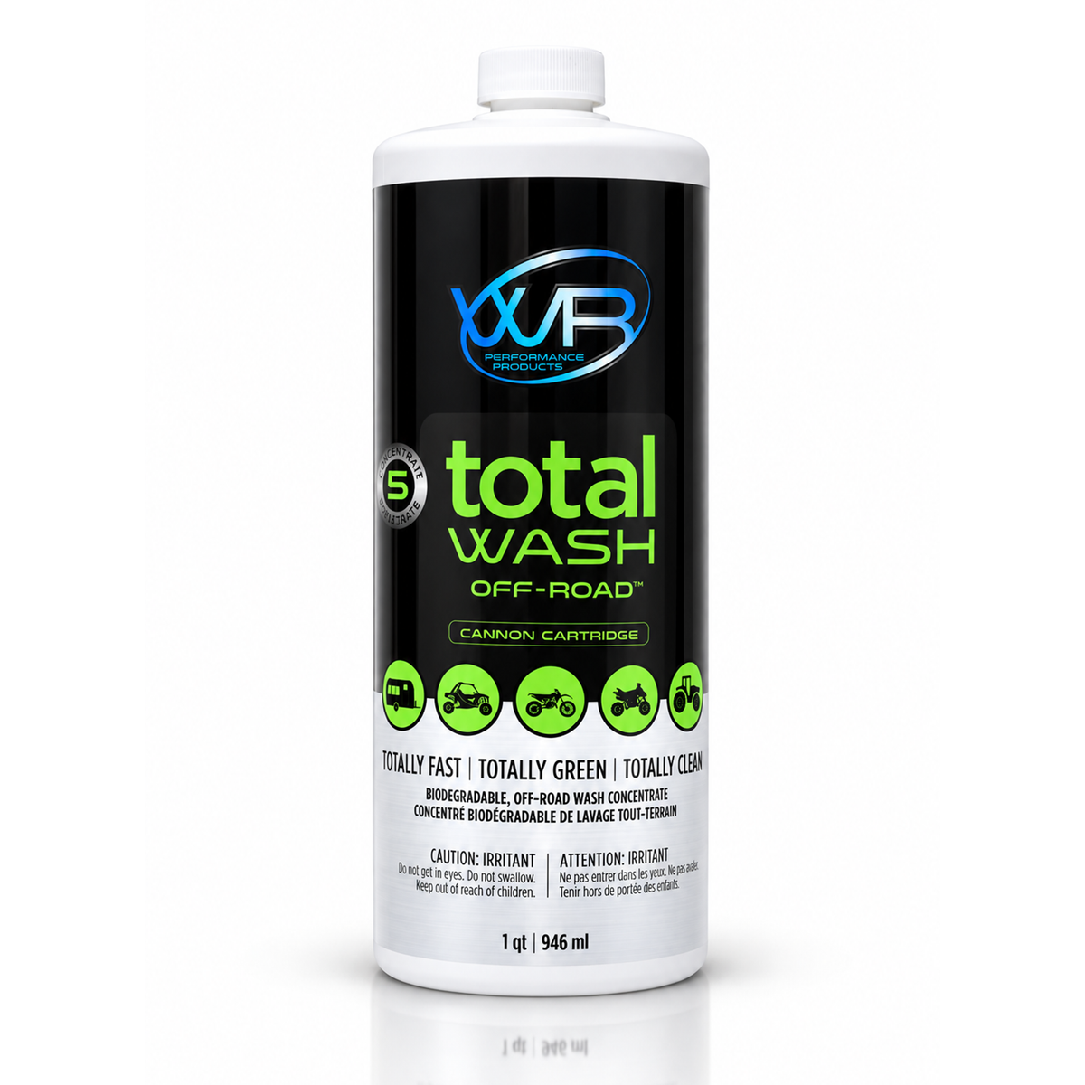 WR Performance Total Wash Off-Road biodegradable wash concentrate for ATVs, agricultural equipment, heavy machinery, facilities and off-road vehicles