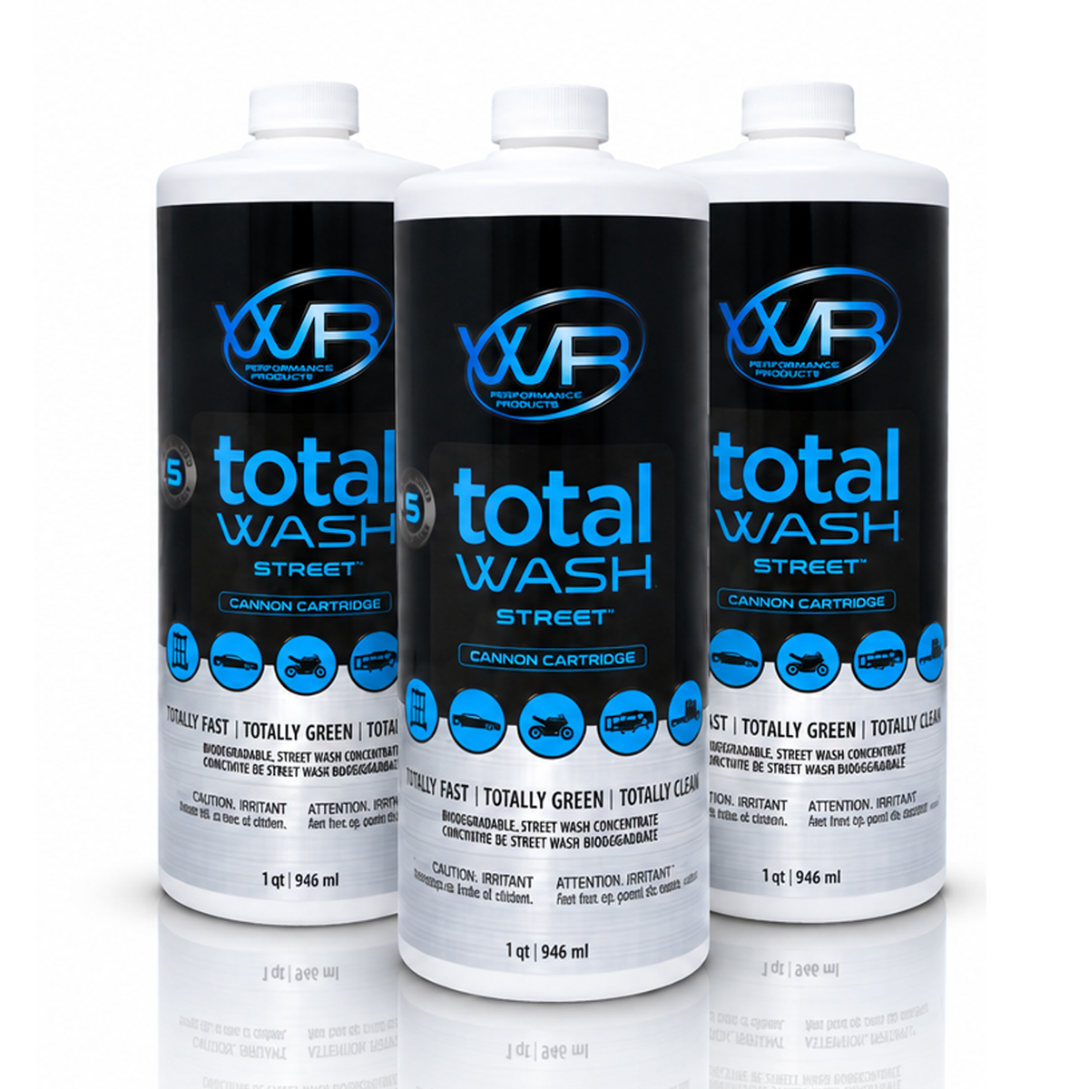 Total Wash Street 3-pack biodegradable wash concentrate cartridges for cars, trucks, motorcycles, RVs and trailers