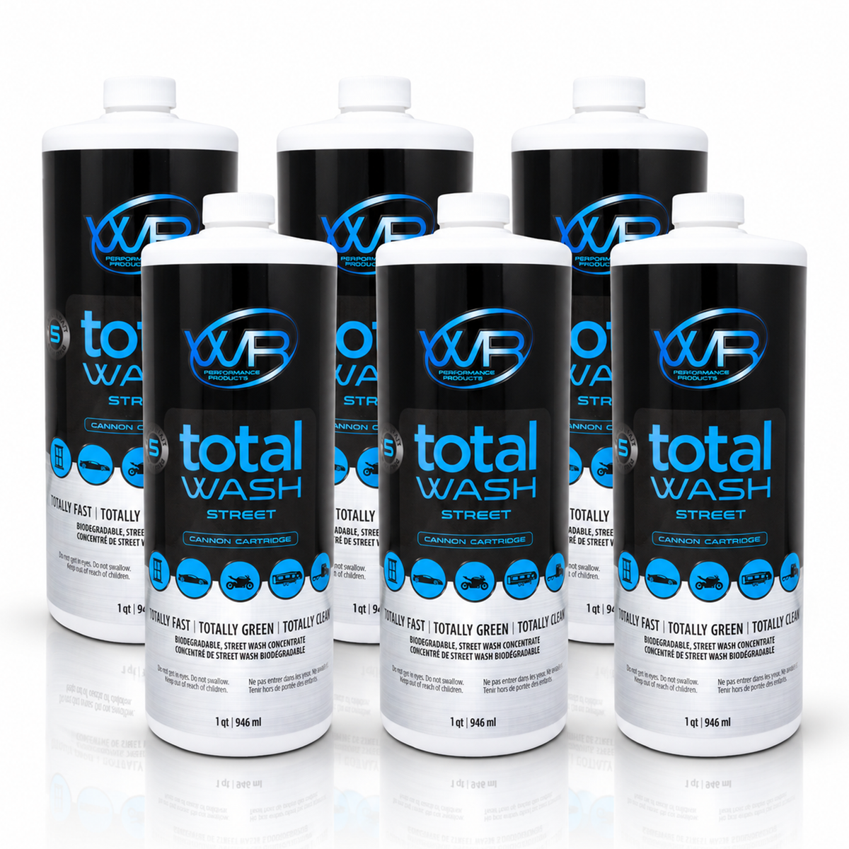 Total Wash Street 6-pack biodegradable wash concentrate cartridges for cars, trucks, motorcycles, RVs and trailers